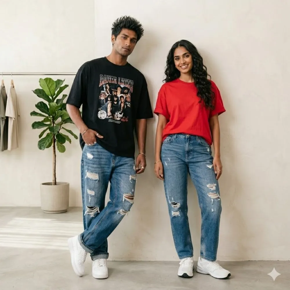 Distressed Denim Jeans